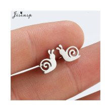 (Rot) Mini Edelstahl Inimalist Schmuck Punk Herz Schnecke Mond Schädel Ohrstecker Flügel Ohrstecker