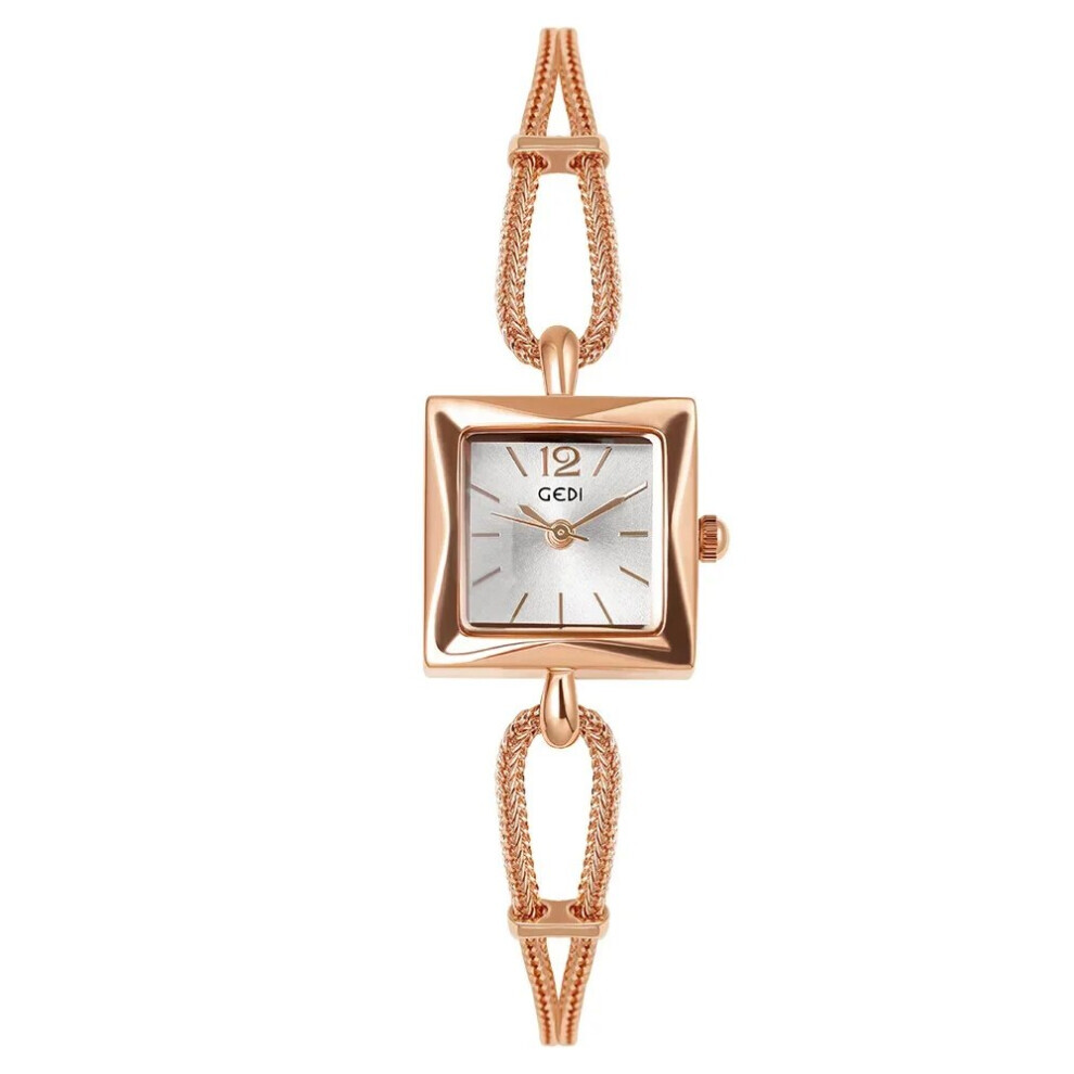 (Or rose blanc) Montres pour femmes Montres de luxe en or de marque supérieure Montres à quartz pour