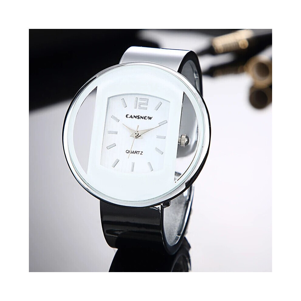Montre à quartz pour femme (argent blanc) - Montre de luxe en acier inoxydable