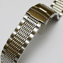 (Silber, 22 mm) 20 mm 22 mm 24 mm Edelstahl-Armband Metaland Dive Buckle Strap Silber Schwarz für H