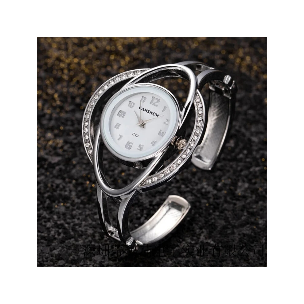 (argent-blanc) Montre Femme Montre Femme Luxe Bracelet Acier Quartz Montre-Bracelet Femme Horloge
