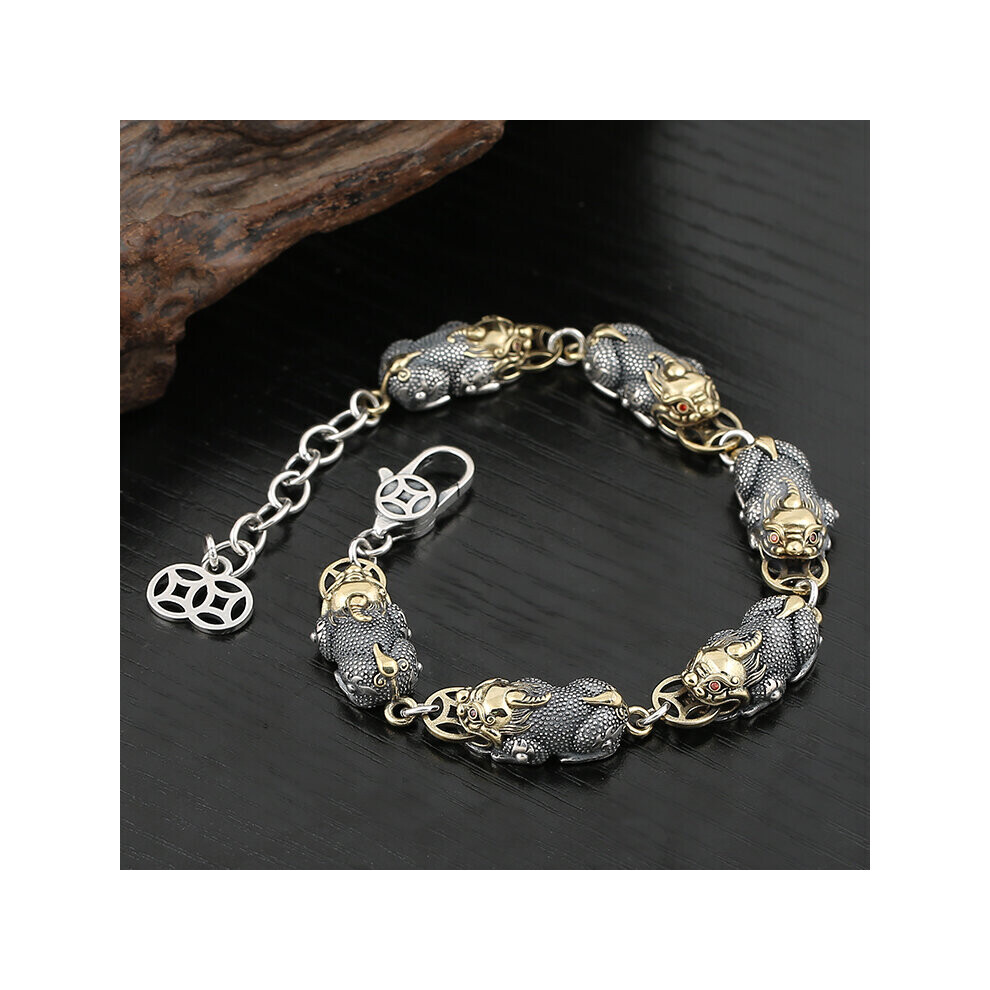 Accessoire de bijouterie personnalisé style rétro pour homme en argent Lucky Gathering
