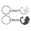 2 Pcs Black And White Matching Puzzle Cat Couples Keychain 5