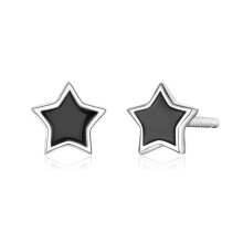 Versilberter Schmuck, schlichter, minimalistischer Stern-Ohrstecker