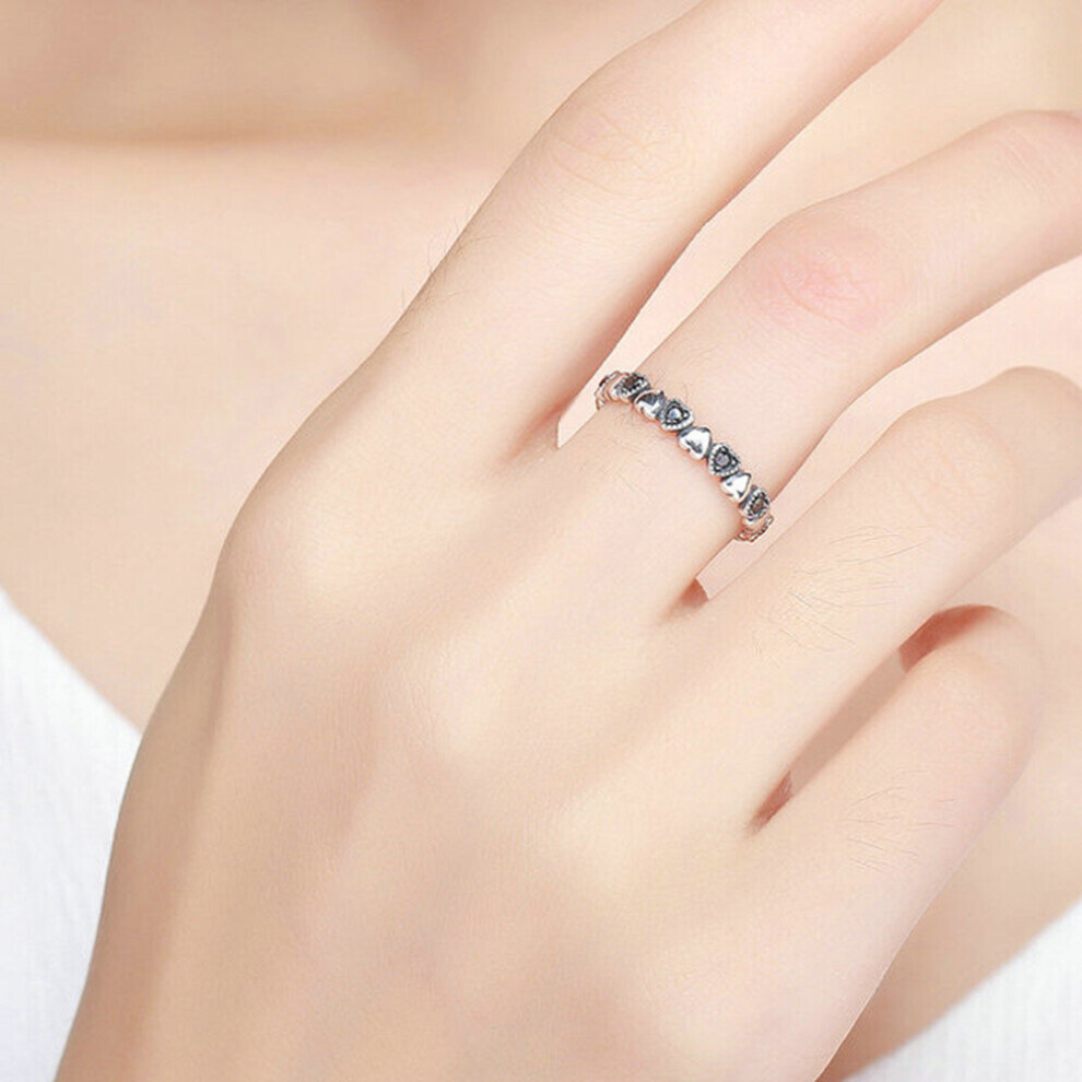Bague Vintage Femme Plaquée Or - Taille 57 - Émail Noir - Style Ancien - Occasion En Très Bon état