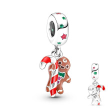 (SS0141) Christmas Treeread Man Charm Beads Fitrling Silver Pendantelry Christmas Gift
