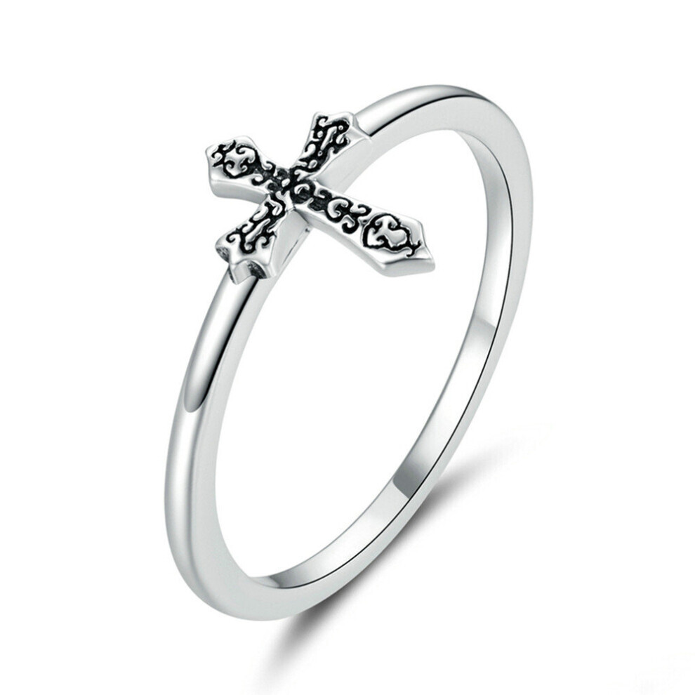 Bagues croisées en plaqué argent pour femmes, style vintage rétro, empilables, bijoux _8