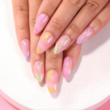 Press On Fake Nails, 24pcsfalse Nails, Reusable, Perfect for Women & Girls