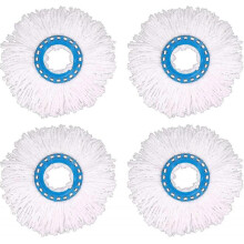 4pcs Microfiber Broom Heads, Round Replacement Mop Heads 360 Rotation Mop Heads for Floor Cleaning (diameter 16cm)