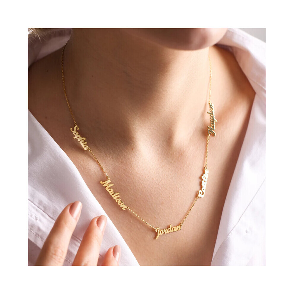 Collier ras du cou en acier inoxydable avec pendentif personnalisé pour les membres de la famille (blanc,