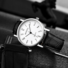 Sommer wasserdicht Vintage Leder Watchble zu Freizeit Quarz Sport Herrenuhren braun
