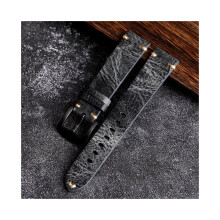 Getrommeltes rauchgraues Lederarmband, weiches Vintage-Oberschicht-Lederarmband