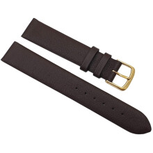 17mm Kalbsleder Uhrenarmband Made in Germany in Dunkelbraun mit Schließe in Gold MJ-Design-Germany incltions