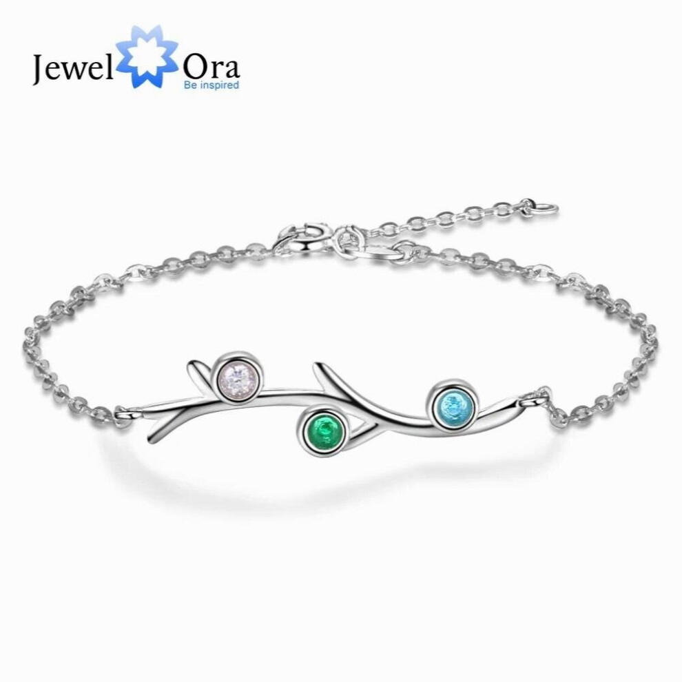 Bracelets avec 3 pierres de naissance pour femmes, bracelets et joncs en branches, cadeau personnalisé,