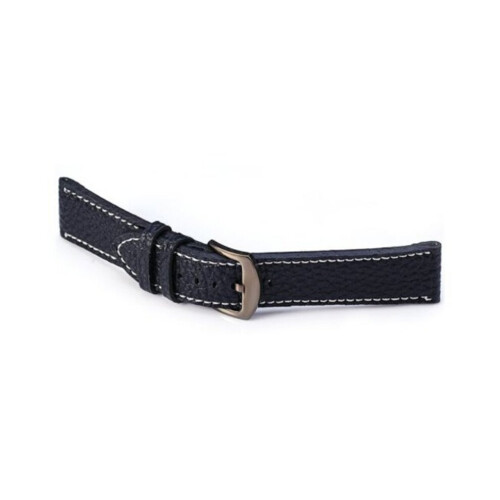 24Mm Leather Strap Watch Band White Blackands 2