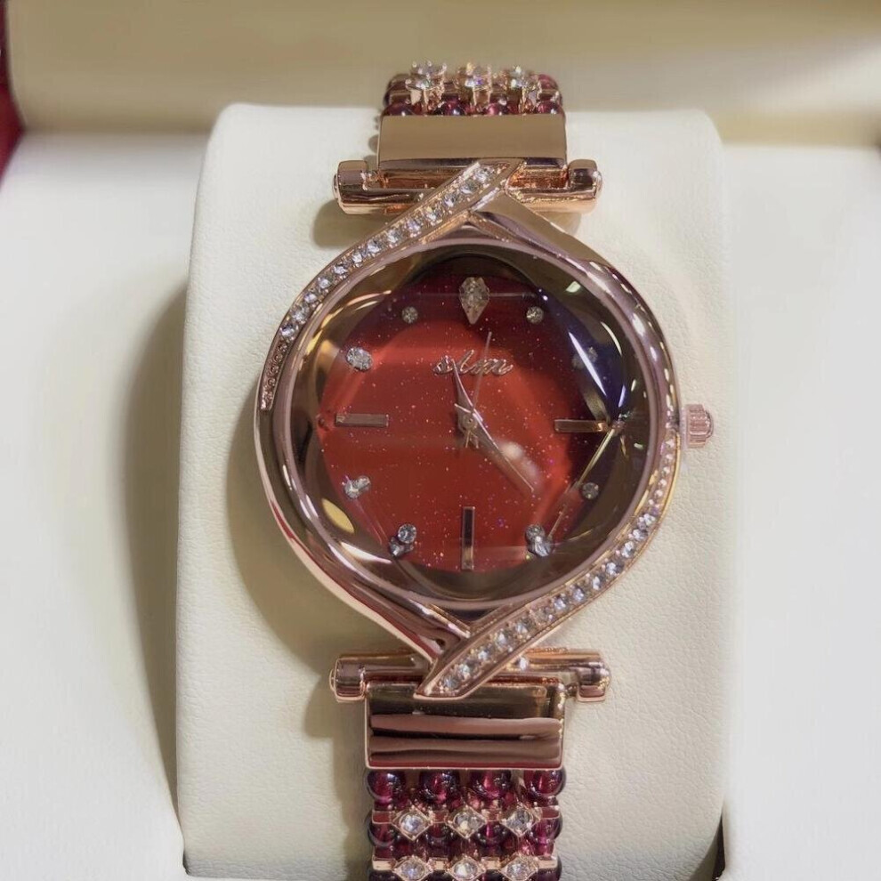 Montre en pierre de grenat naturel DIY bijoux pour femme montre étanche pour la plage !