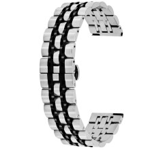 7-reihiges Uhrenarmband aus Edelstahl, 20 mm, 22 mm, gebürstet, für Herren und Damen, Schnellverschluss,
