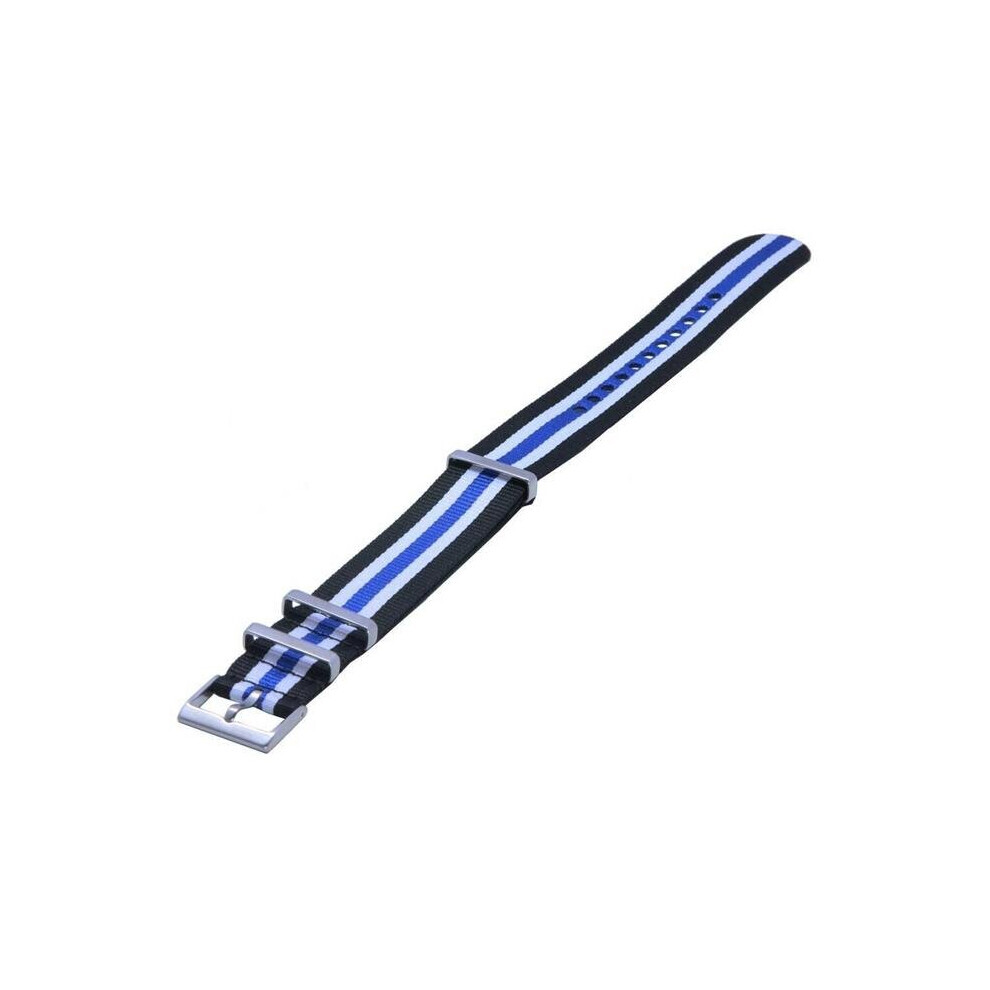 Bracelet de montre Ratio NATO19 22 en nylon pour homme, bleu
