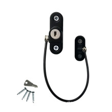 (Black, Ordinary) Window Door Restrictor Security Cable Key Lock Child Safety Baby Thickened