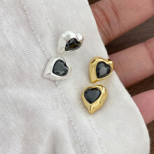 Echter 925er Zirkonia Herz Ohrstecker Schmuck für Frauen und Mädchen