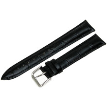 RECHERE Ersatz-Uhrenarmband aus Leder, Alligator-Krokodil-Narbung, Dornschließe, Schwarz, Braun, Blau,