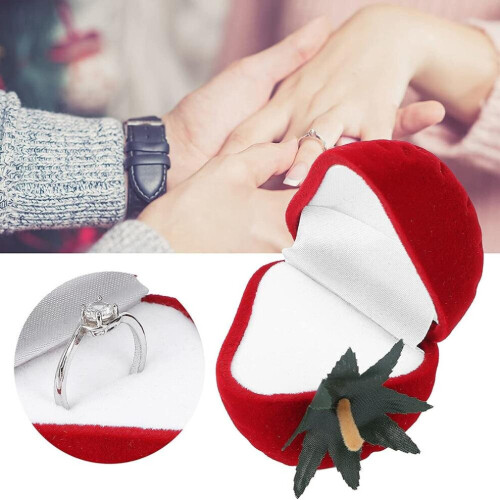 Ringbox Rot Erdbeere Schmuck Ring Mini Box Mädchen Geschenk 1