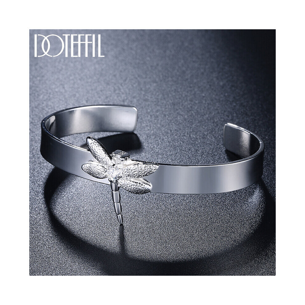 Bracelet lisse en argent 925 libellule pour homme, breloque de mariage, de fiançailles, de fête