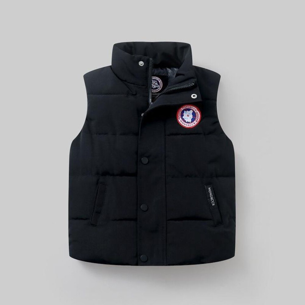 (black, 120cm) Big Goose Boys And Girls Down Vest White Duck Down Waistcoat Baby Student Vest