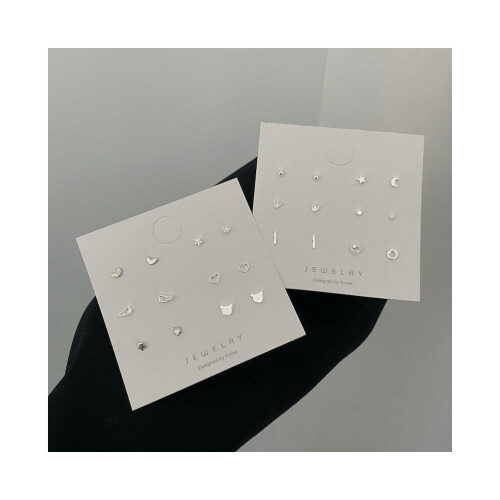 S925Needle Hollowing Stud Frauen Mädchen Silber 1