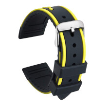 Silikon-Uhrenarmband, Ersatz-Uhrenarmband aus Gummi, wasserdicht, zweifarbig, für Herren und Damen –