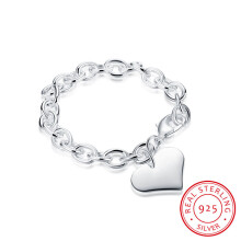 925 Herz Charmn Frauen Silber Armband Edlen Schmuck