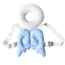 (Blue) Head Protective Children Pads Both Shoulder Straps Angels Wing Decoration Insect
