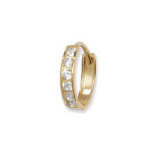 Herren-Ohrring 9 Karat Gelbgold, klein, mit klarem Zirkonia