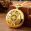 Reloj de bolsillo árabe con caja de oro 1