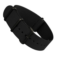 Blackyabric G10 Uhrenarmband mit 4 Ringen, schwarze Schnalle (18 mm)