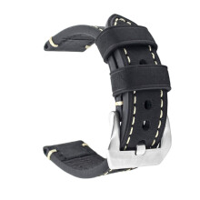 Schwarz 22mm Echtes Leder Armbanduhr Watchtage Armband forss Schnalle