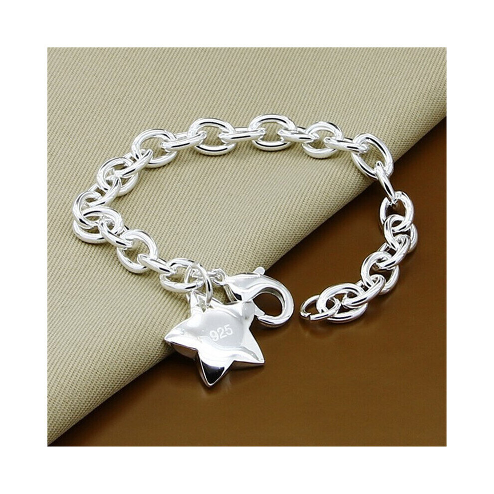 Bracelet chaîne à maillons en argent 925 Star Charmen pour homme