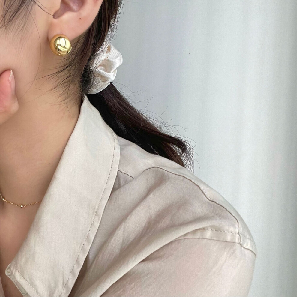 Boucles d'oreilles dôme élégantes, boucles d'oreilles boules dorées, boucles d'oreilles en acier inoxydable