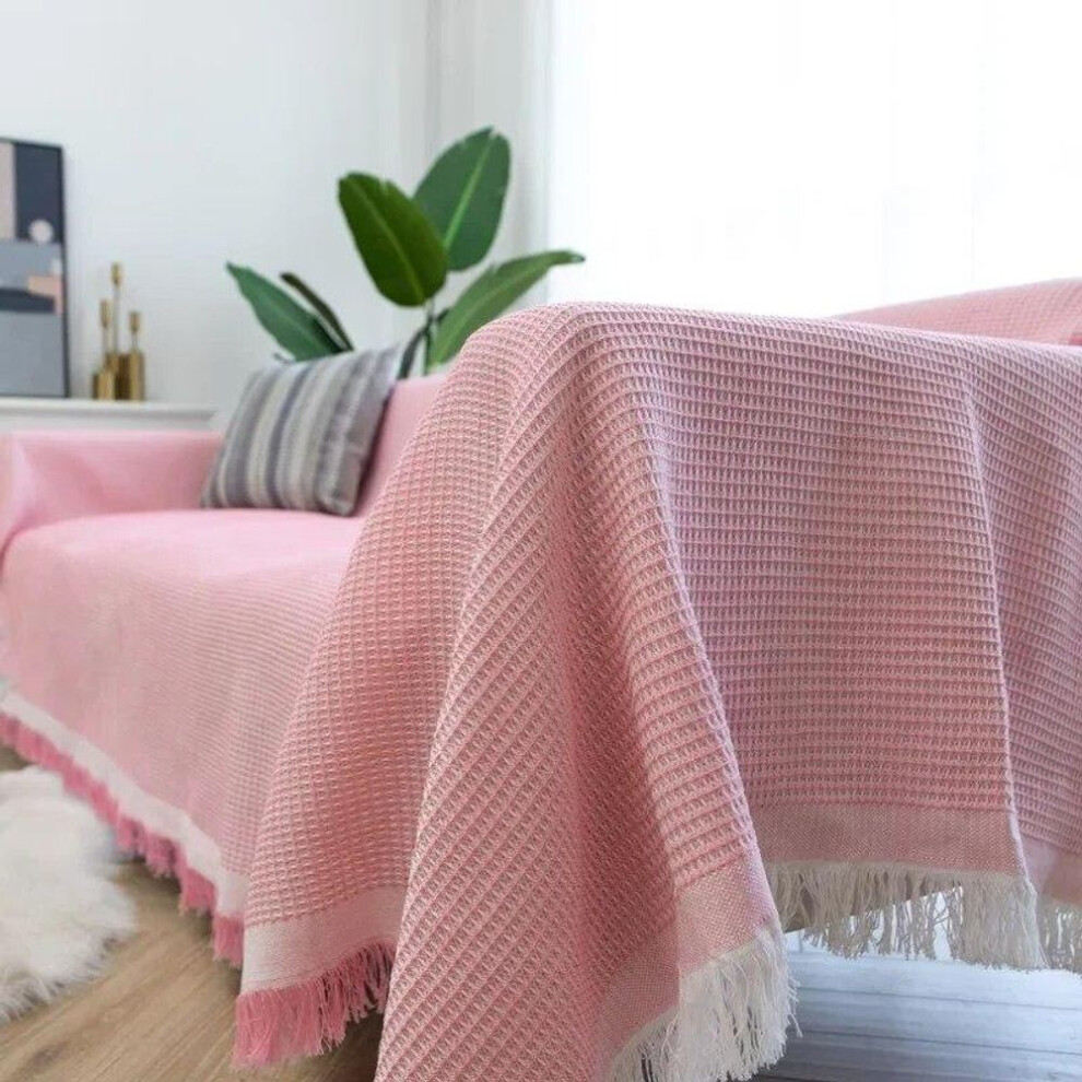 (pink, 90x240cm) Sofa Cover Blanket Woven Towel for Living Room Furniture Decor Tapestry Couch Cover