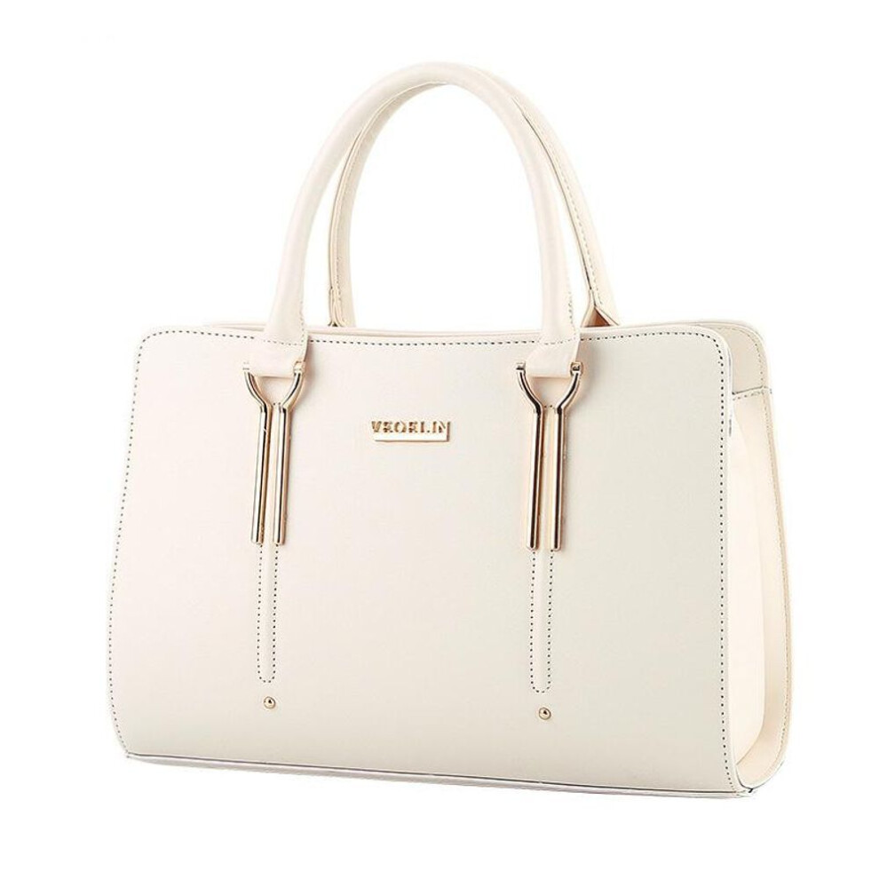 (white) Top-handle Handbags Pu Leather Women Shoulder Bags Ladies Casual Totes