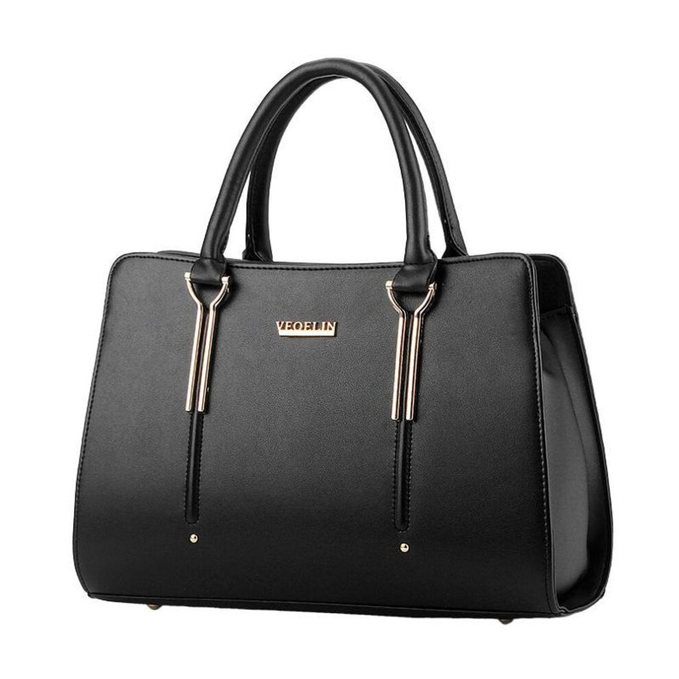 (black) Top-handle Handbags Pu Leather Women Shoulder Bags Ladies Casual Totes