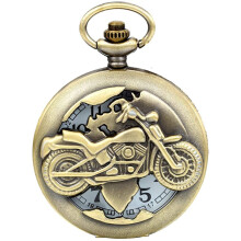 Jewelrywe Steampunk taskukello, pronssi Biker moottoripyörä moottoripyörä Moto taskukello miesten pojat