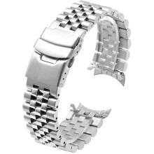 Uhrenarmband aus Edelstahl mit gebogenem Ende für Herren und Damen, 20 mm, 22 mm, 23 mm, 24 mm, konische