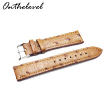 Leder Retro Straußenmuster 18mm 20mm Uhrenarmbänder Braun Gelb Grau Matt Leder Uhrenarmband