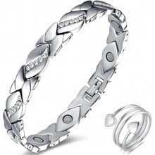 Magnetische Therapie Arthritis Schmerzlinderung Armbänder für Frauen Titan Gesundheit Silverystal