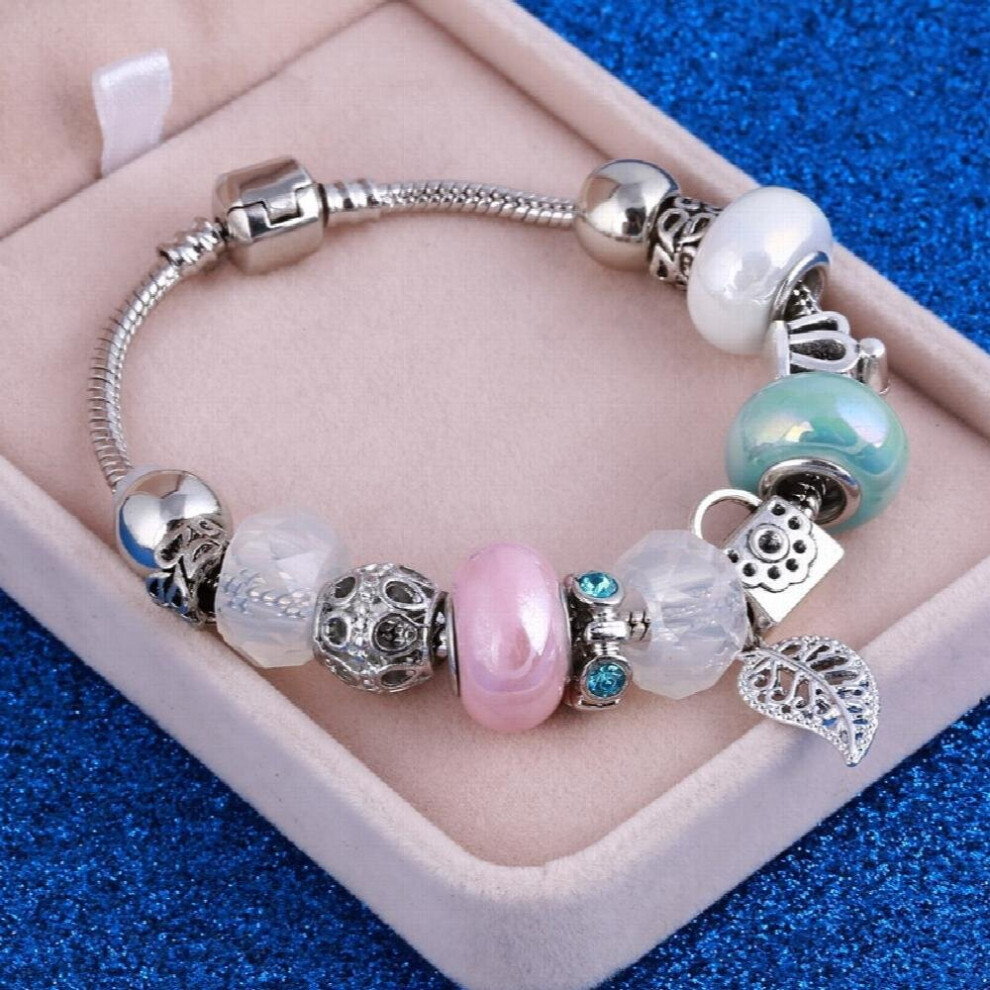Charmit en cristal plaqué argent vintage de style européen, cadeau à faire soi-même