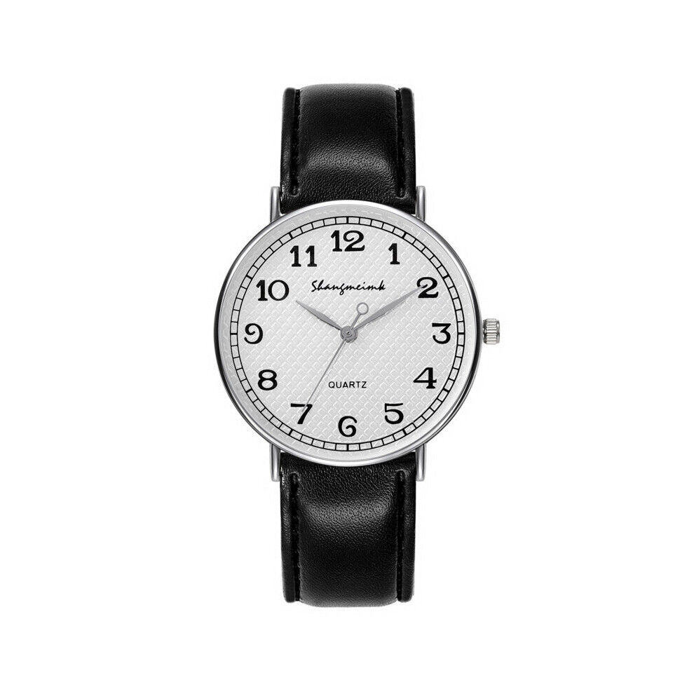 Montre à quartz automatique pour homme, bracelet en cuir, étanche