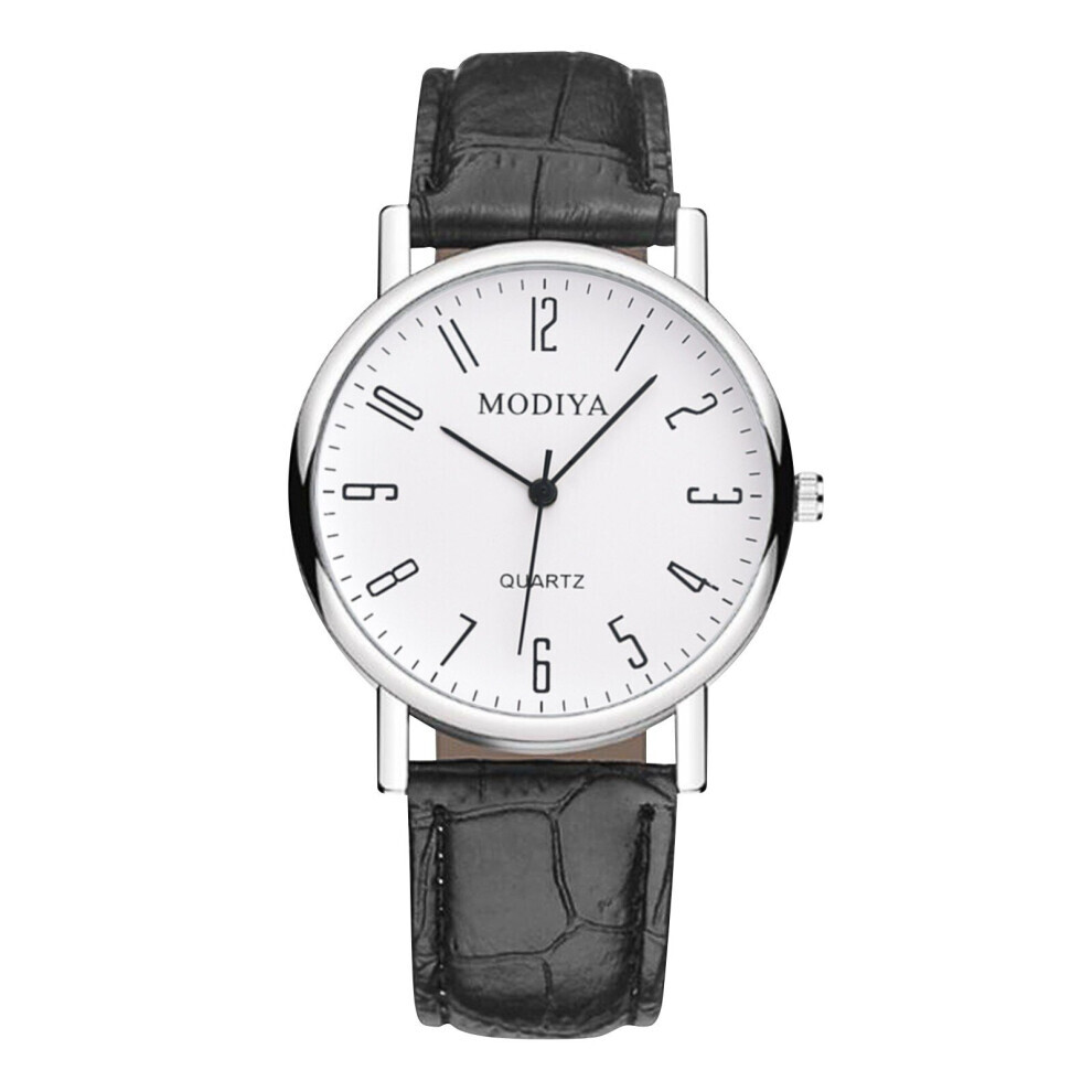 Montre à quartz automatique pour homme, bracelet en cuir, étanche
