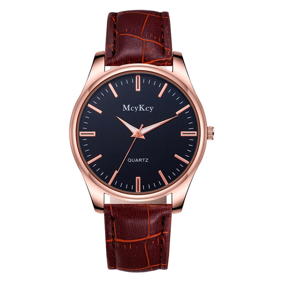 Montre à quartz automatique pour homme, bracelet en cuir, étanche