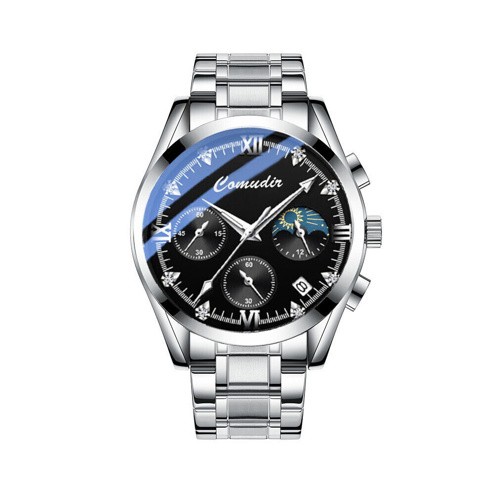 Montre de sport pour homme, chronographe, bracelet en acier, automatique, non mécanique, bracelet en